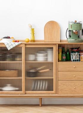 厂家直型销实木边柜全窄30cm橱餐柜CVN收纳厨房储物柜茶水柜边w&