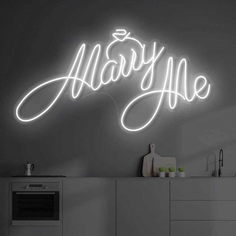 澳洲站marryme灯氛围装饰led招OKJ霓虹求表白婚结婚霓虹灯灯牌