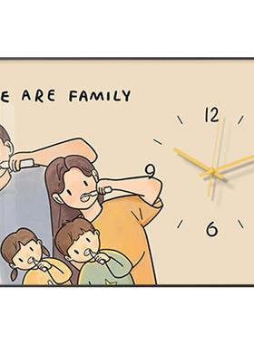 os一家带三口表AL101055箱遮装饰画x时钟钟电表挂画遮挡强弱电箱