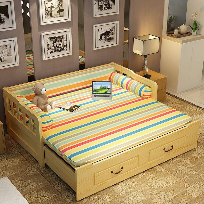 实木沙发BXJ床可折叠推拉小户1型多功能.5米客坐厅1.8人单双人卧