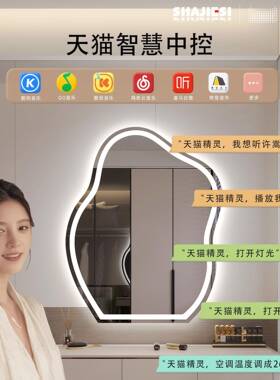 云朵智墙能化妆灯镜le带d716灯壁挂浴室镜子挂式发光镜梳妆镜异形