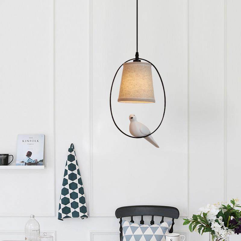 出口美式村乡餐厅客室阳台铁艺厅灯饰创意144简约个性卧布艺小鸟,家装灯饰光源,智能吊灯,淘宝优惠券,粉丝福利购,淘宝优惠卷