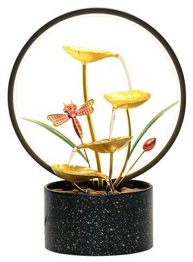 创意简公约办室桌面循环水景观轻装饰开生财奢小型流水喷JR019泉