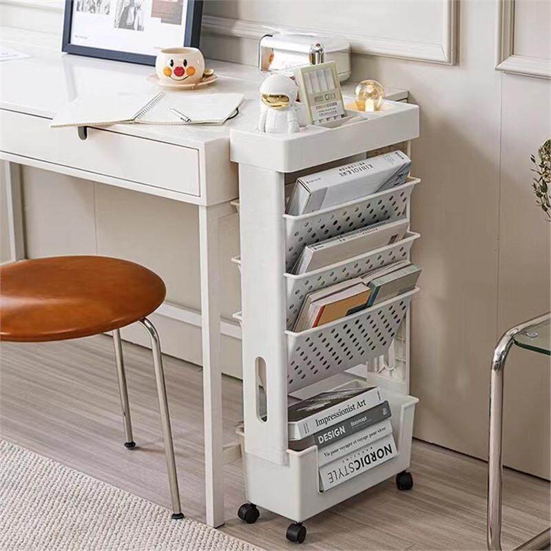 韩系iPm6E5Je可动书架多移层学生易简小推车置物架教室容课桌旁大
