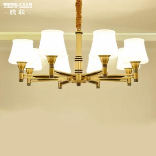 新中式 楼大厅书 客68886厅灯全铜卧室餐厅房吊间灯墅简约别复吊式