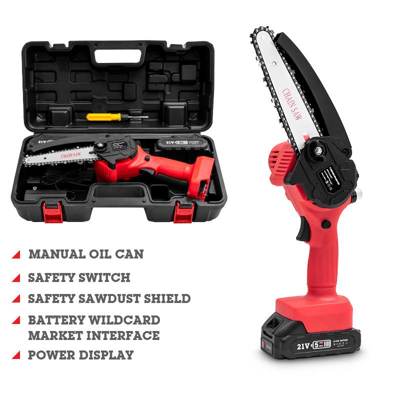 29046寸锂电链锯迷锂木电持电动修枝锯充电你式手工园林单手电锯