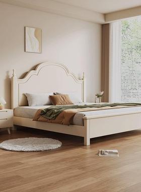 RRI式白色实木床现代简约1美.8米法式双人主公卧孩1.5高箱储物主