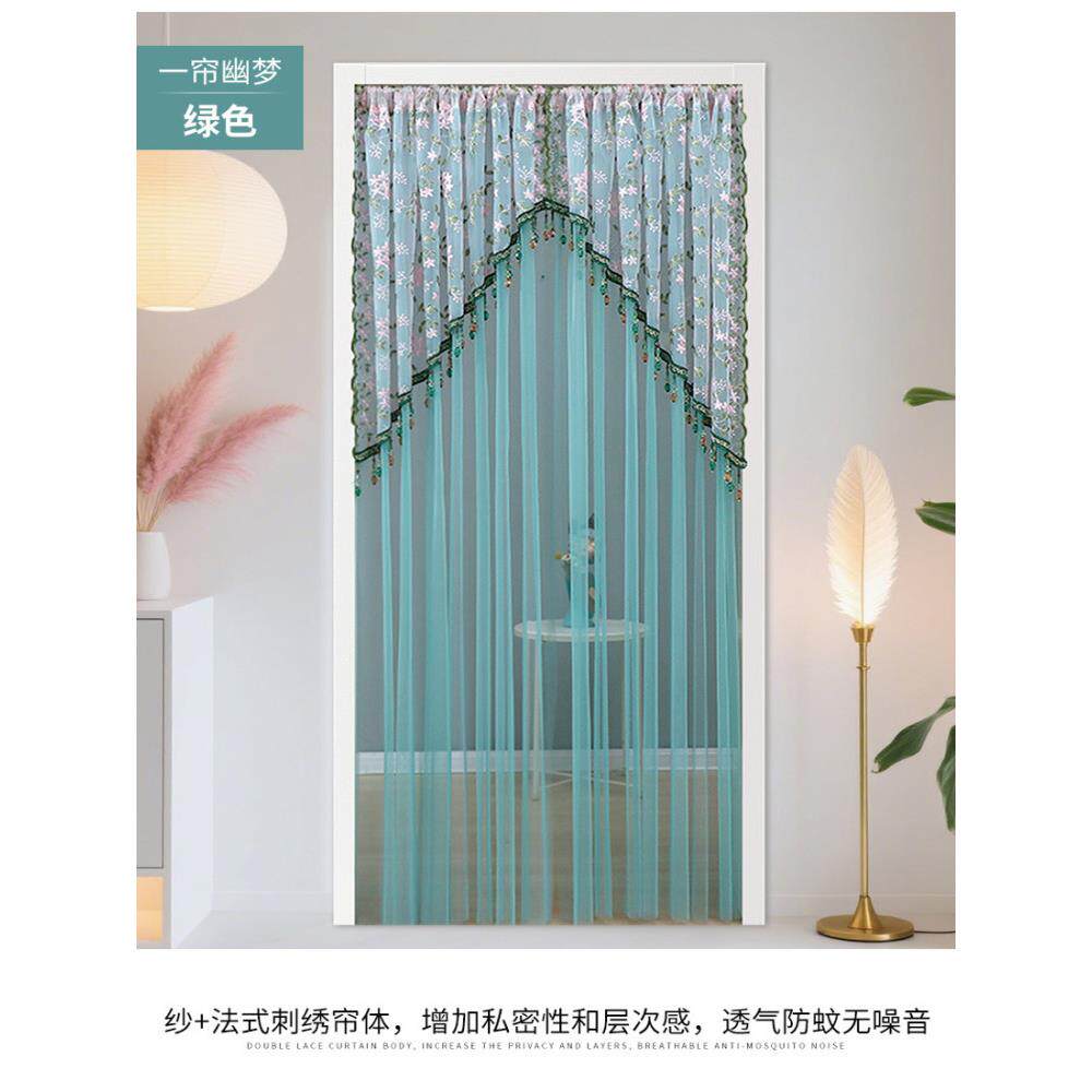 法式田园四季帘门帘半帘卧室防蚊装饰帘窗帘厨房弧形帘帘子挂帘C&