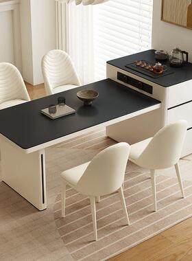 台初屋REP简约岛茶台烧岩壶一体桌可伸缩储物客厅家具板餐水桌茶