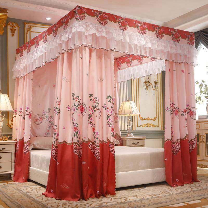 C#2025新家用床帘幔三开们B落地床不500035锈钢遮光蚊帐1.5m1.8m2