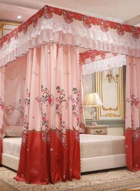 C#2025新家用床帘幔三开们B落地床不500035锈钢遮光蚊帐1.5m1.8m2