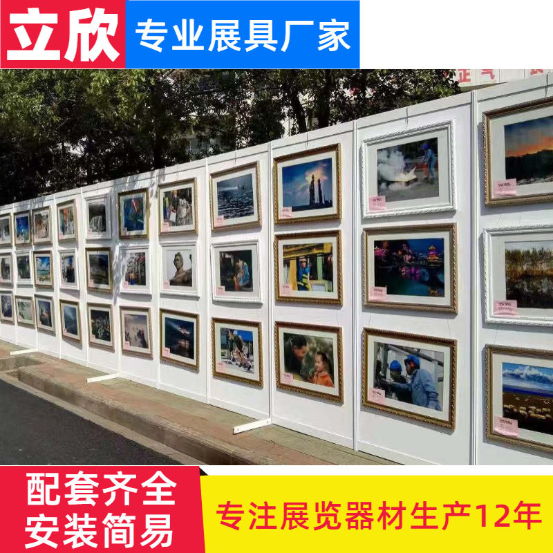 广告宣传艺术户外书画影展八棱柱展板拆叠展架展板展柜订做