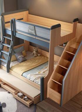 儿童床高低床上下铺儿床童合RGQ多组高床子母男孩双层床低小户型