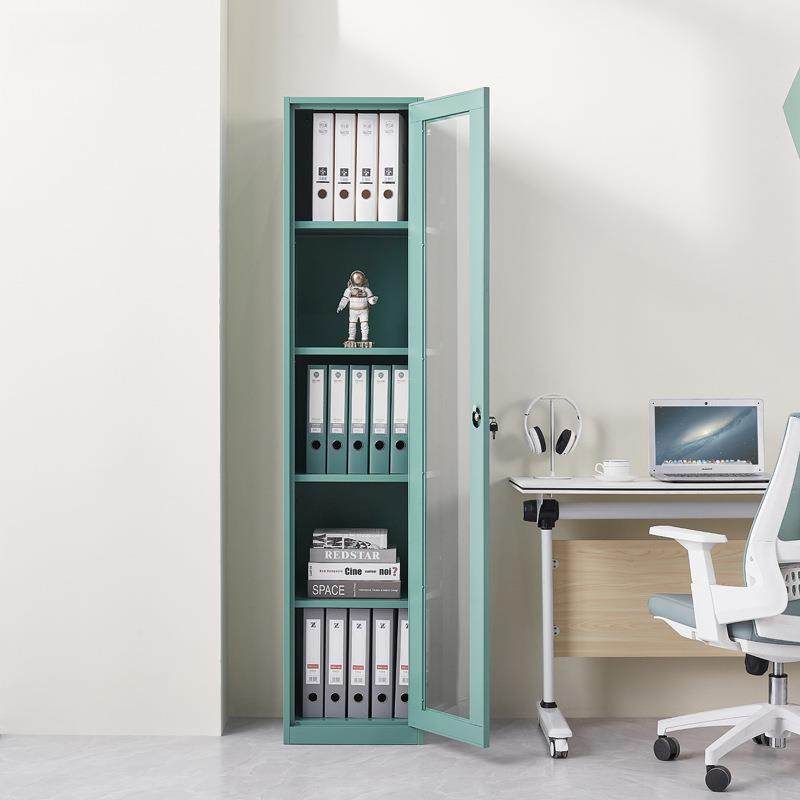 钢制书柜文件柜带抽屉角带锁玻璃门客公厅柜窄边储物柜办资转JY-S,商业/办公家具,办公储物柜,淘宝优惠券,粉丝福利购,淘宝优惠卷