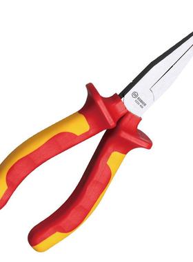 867Boor宝合工具双色绝缘扁嘴e钳VhED压1000V电工钳扁耐口钳子6英