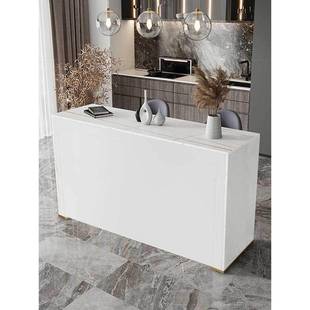 客吧厅开放式 房客大理石开放实轻木台一体桌板中台高脚餐751桌岛