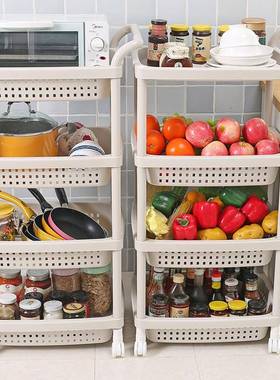 厨手篮推车置物架F7598HST蔬菜菜架料家用调用品储物收纳架可移动