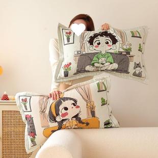 扣八层纯棉纱布枕套对高档卡按通可69211062爱高软颜值一柔全棉加