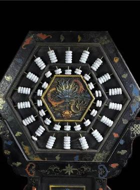 古玩物老件算盘屏风件BLC旧藏木漆器古代胎算盘招摆财玄关酒柜装