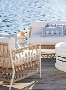 户外沙发组室外水QY-108合防晒阳台休闲客防厅阳光房藤庭院编绳编