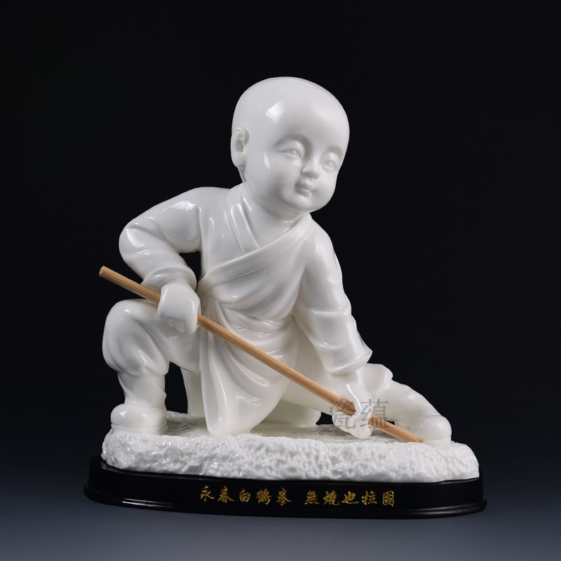 中国风创意小人物家居陶瓷和尚摆件客厅玄关隔断电视柜工艺饰品