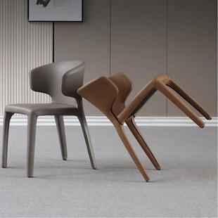 意计椅式 轻奢餐高端家用简约现代M51定型棉设师餐厅靠背椅极简皮