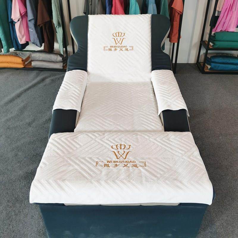 格双面绒足沙发巾四件套沐足按摩AL807027椅单足剪疗店床沙发垫防