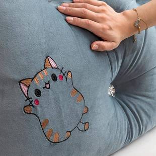 可爱床头猫长条靠垫枕软床靠背卧室上玩手机靠榻榻米护包腰防撞可