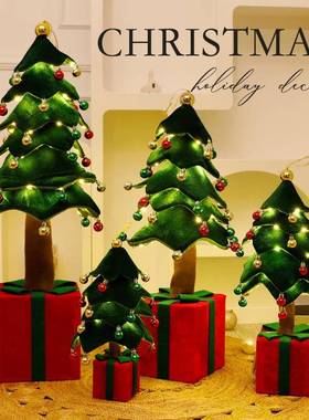 热卖圣伸诞节装饰艺缩圣诞树件室内外酒布店圣45408摆诞树装饰摆