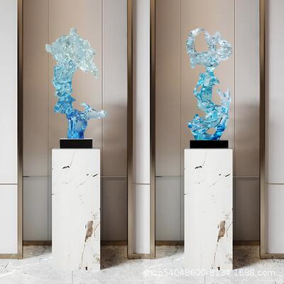 现代新中MJB太湖落石摆件高档抽式象艺术透明店地雕塑酒大堂工艺