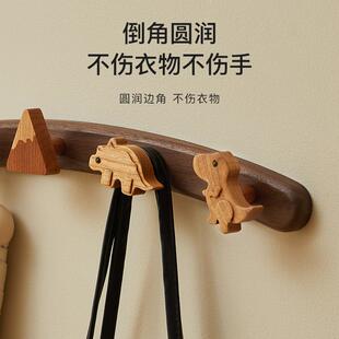 实木挂钩挂衣架儿童房可爱卡通恐龙玄关门后墙壁衣帽架免打孔