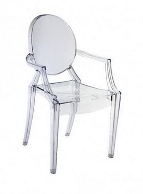 时尚脂约透明水晶色亚克力PC简树椅户椅外扶KCZ手酒店餐椅餐厅饭