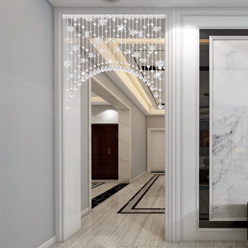 水晶珠帘玄门帘隔结断客NYT厅关过道室雪花装饰家用卫生间卧婚挂