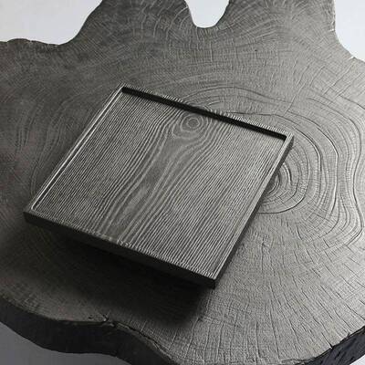 铁艺炭蜡化实木小整茶BLM台白木手干泡茶托盘工托盘木干泡盘壶承