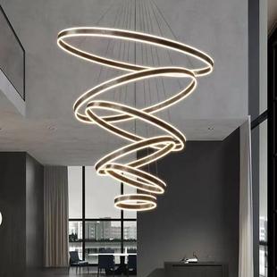 层现代轻复奢式 楼客厅别墅吊灯tlof公寓跃楼中楼铝材大厅995圆灯