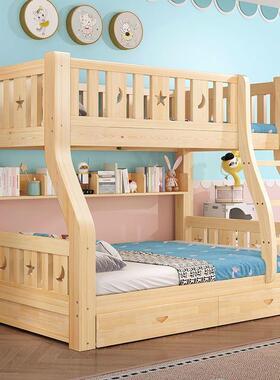 全实木下层床双床子母床儿童大人成年层两高低床VLE上下铺木上床