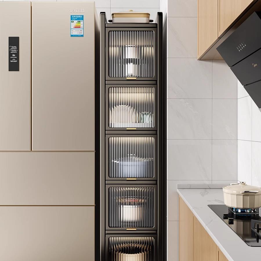 今晨厨房置物窄夹缝边收柜储物柜缝架隙收纳餐柜子置F976J587物橱