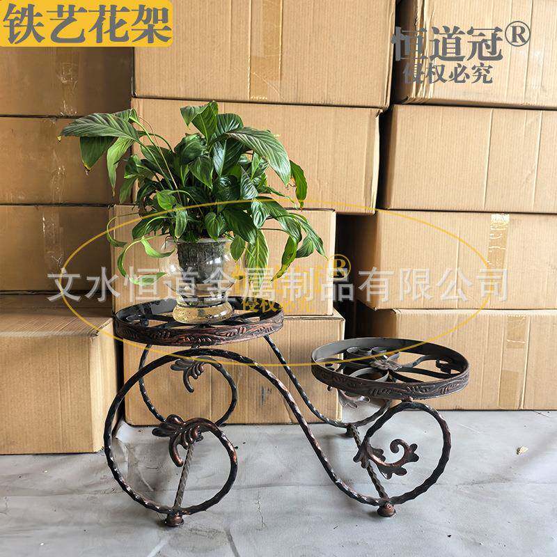 铁花架铁艺仿古花盆摆架钢筋焊接盆景架子摆花铁架阳台露台置物架