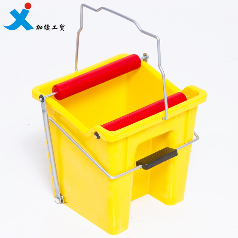 船用绞拖把桶174280脚踩式挤水桶 滚轮式榨水桶 家用拖把桶14L