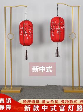 布婚庆式宫NQR灯路引景置道具中中国场风古风红色灯笼弯钩铁艺