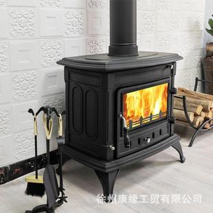 家用采取壁炉欧式 现代铸JNV铁壁炉真火村燃木采暖炉暖民墅宿农别