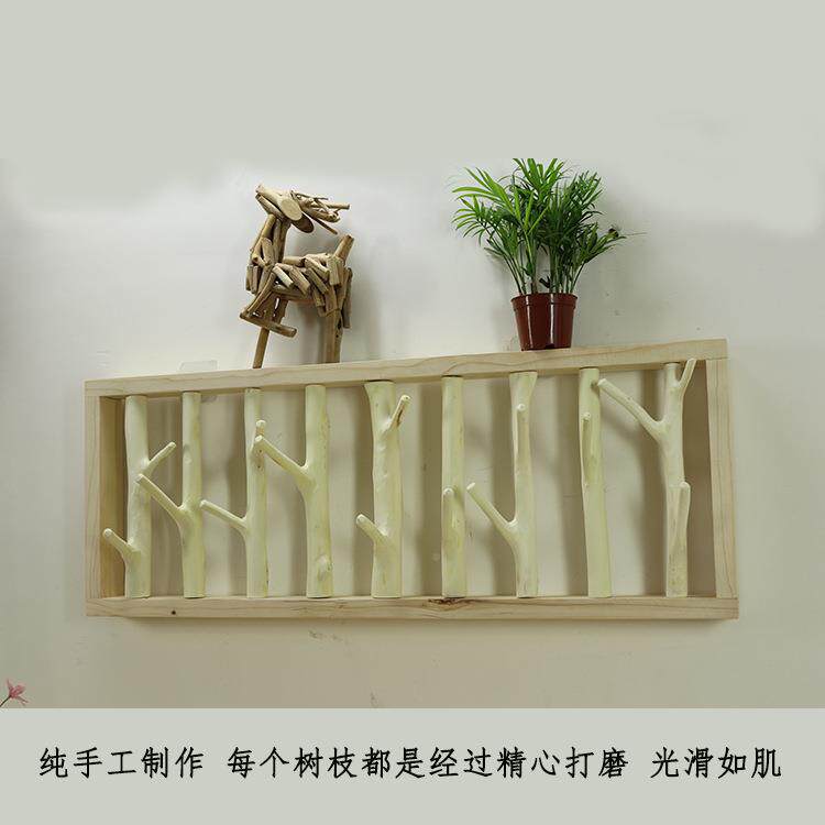 实木创挂钩衣帽钩树挂枝壁装46470饰关挂衣钩服装店试衣间玄客厅