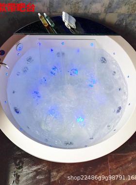 嵌入式7浴缸亚克力圆形双人冲浪恒温按5摩瀑958布.346892米15331