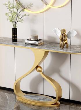 意式轻奢方形QOS端岩板玄桌关入户简约艺术走廊靠墙置物架景台长