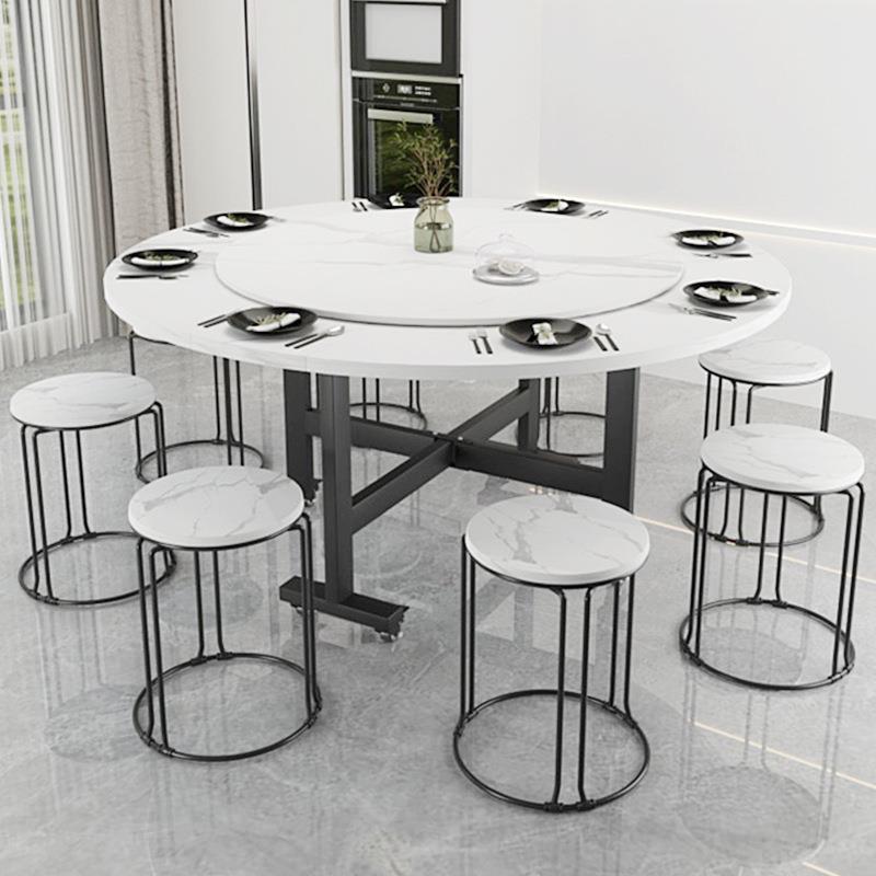 8-0圆桌小户型家用折可折叠移动LYX1餐三桌叠可移动简易吃饭桌子