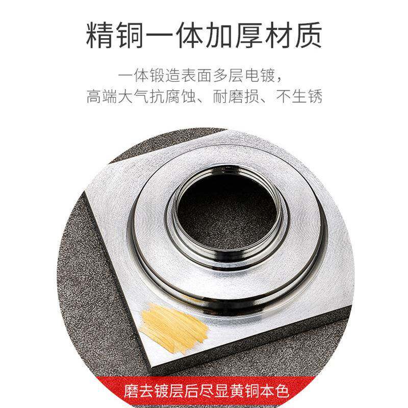 全铜C15*15,1大M排量管外卫生隐间淋浴形潜水防室臭四方铜地漏