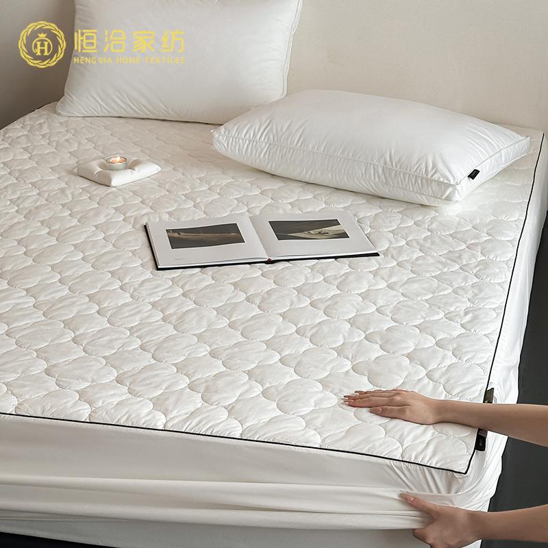 生物大豆三防夹棉单独床笠席梦思全基包单LDX防尘防滑保护罩品白