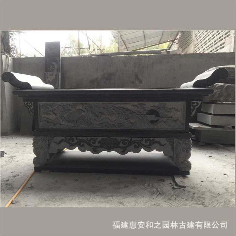 祠堂长方形供台 青石石材香案桌子 石材颜色不同效果不同
