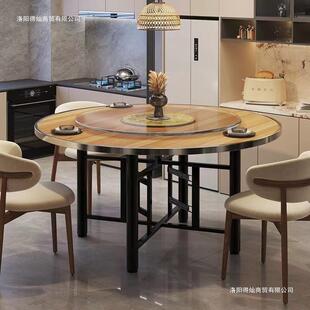 XHR实木餐桌圆形大圆桌圆家用桌小户型吃桌子旋转盘桌面饭板单独
