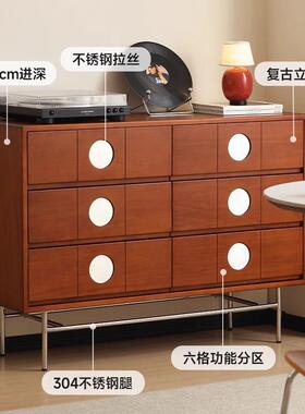 黄杨实木木斗OLS柜五大容量柜斗柜卧室床头柜客厅沙发边柜收纳电